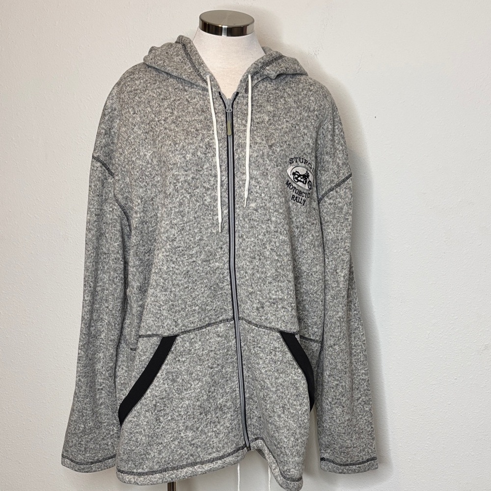 Renegade size XL Sturgis Motorcycle Rally Gray Hooded Jacket